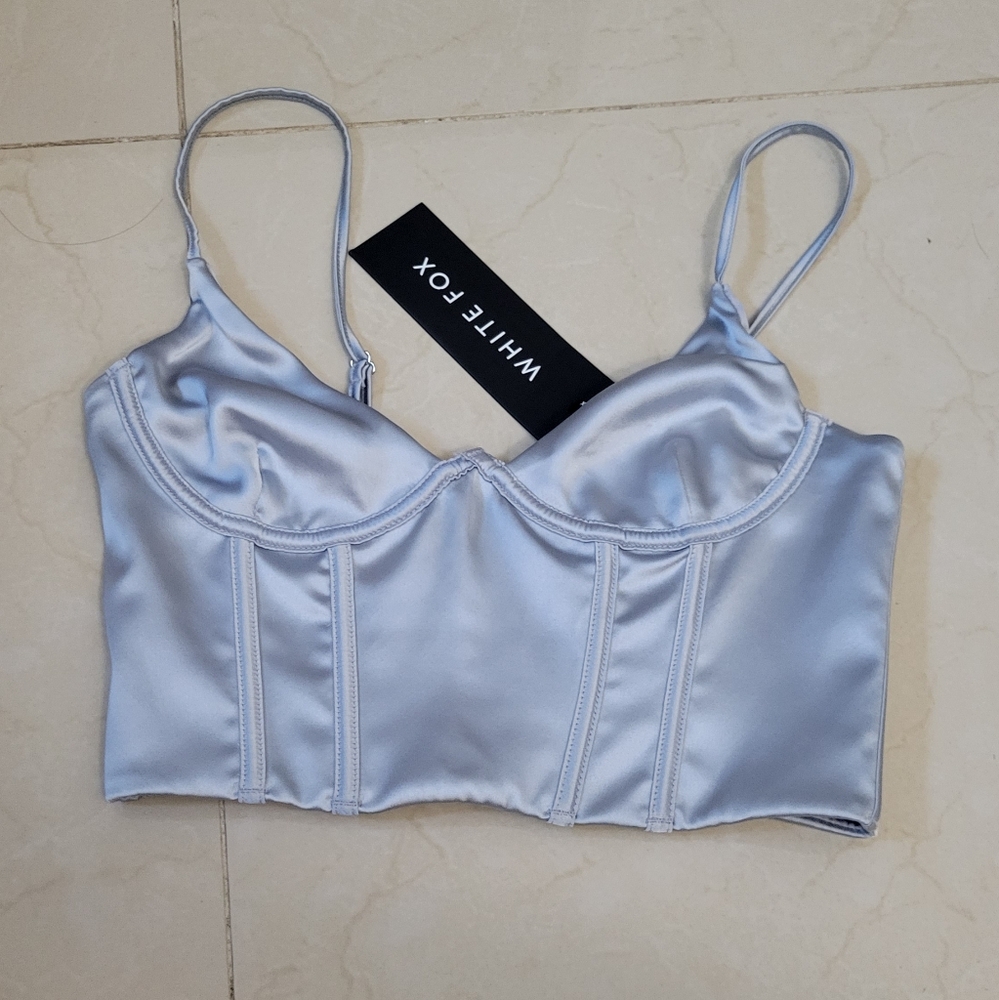 Ice Blue Acacia Bustier Top